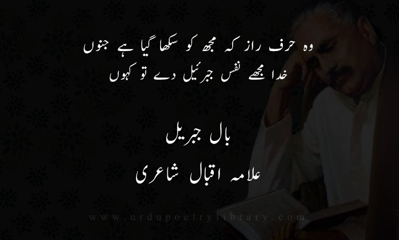 وہ حرف راز کہ مجھ کو سکھا گيا ہے جنوں