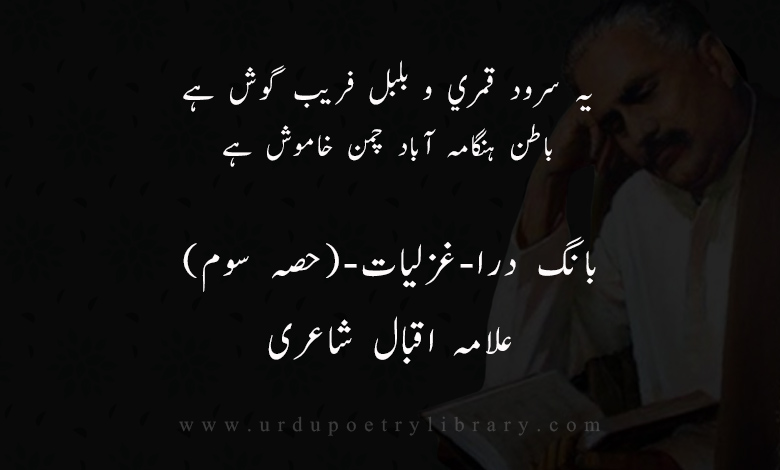 يہ سرود قمري و بلبل فريب گوش ہے