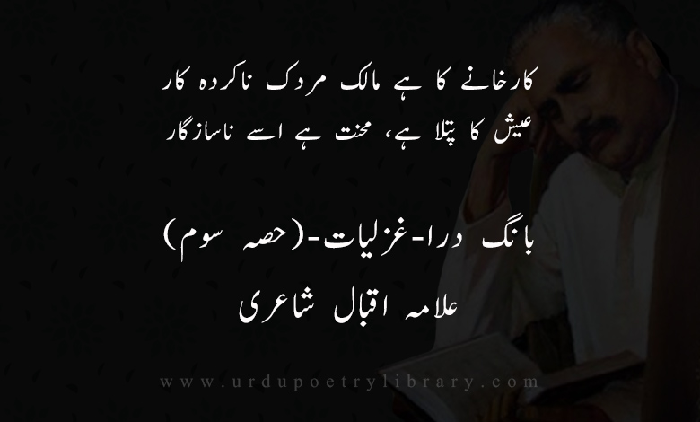 کارخانے کا ہے مالک مردک ناکردہ کار