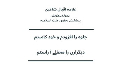 جلوہ را افزودم و خود کاستم
