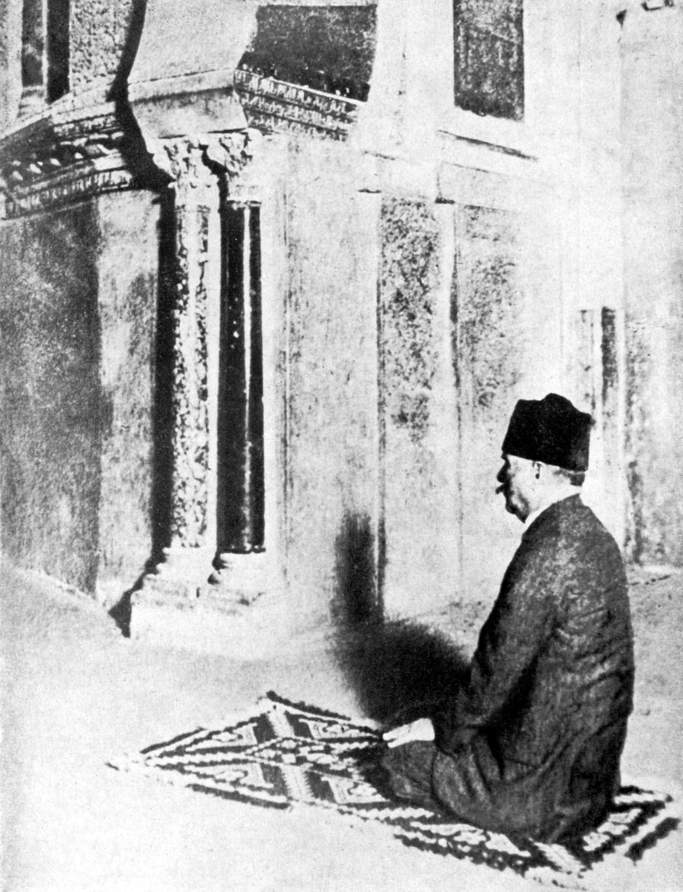Allama Iqbal at the Mosque of Cordoba, Spain, in 1933
