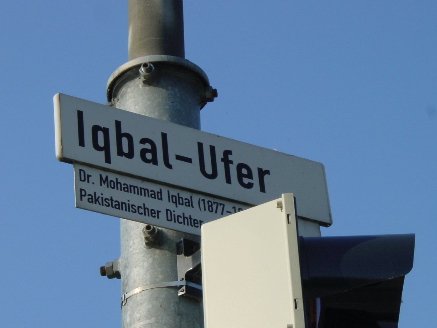 Iqbal-Ufer, a street named after Iqbal in Heidelberg, Germany